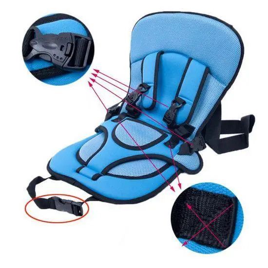 Детское бескаркасное автокресло Multi Function Car Cushion до 12 лет. HK-213 Цвет: синий | Зображення 4