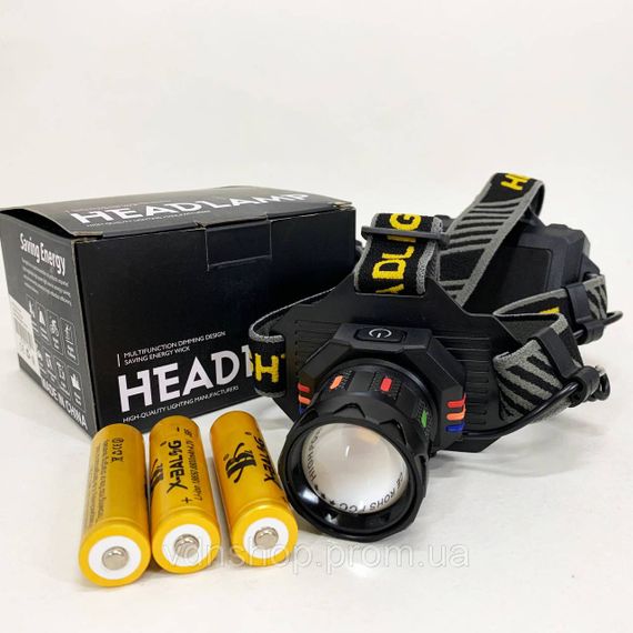 Ліхтар для голови зі світлодіодами, Налобний світлодіодний ліхтар для нічних прогулянок YQ-80 | Зображення 9