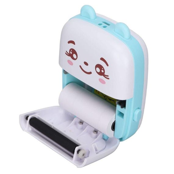 Портативний міні принтер з Bluetooth + 1 рулон паперу, Блакитний / Дитячий термопринтер для друку з телефону / Бездротовий принтер | Зображення 2