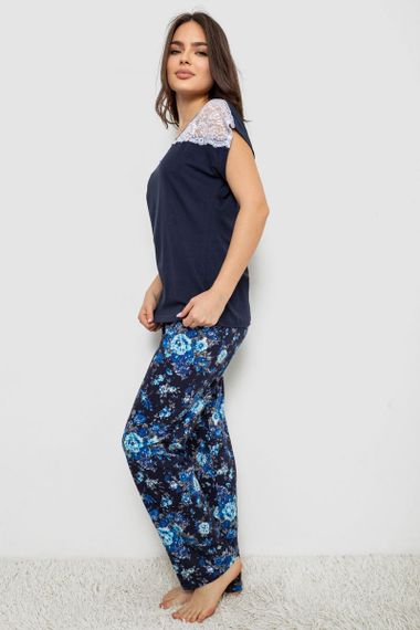 Жіноча піжама з принтом, колір синій, 243R1484-003 | Зображення 2