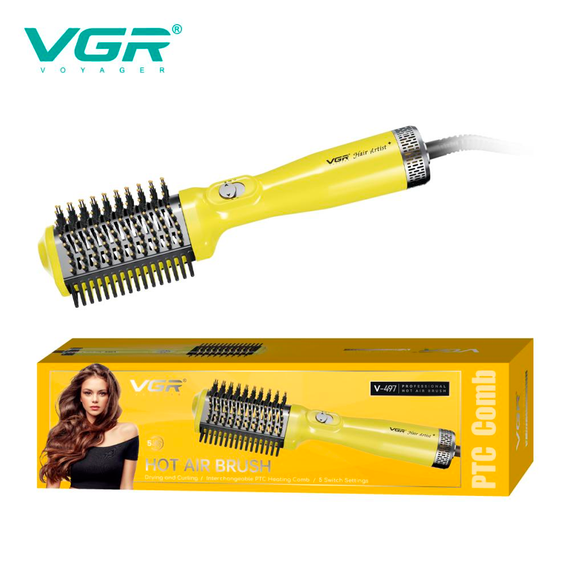 Фен стайлер для укладання та завивки волосся VGR V-497 YELLOW, Professional | Зображення 1