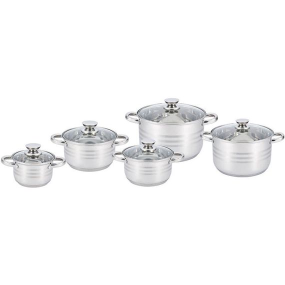 Набор кастрюль UNIQUE UN-5034 10 предметов (2,1л, 2,9л, 3,9л, 5,1л, 6,5л, с крышками)