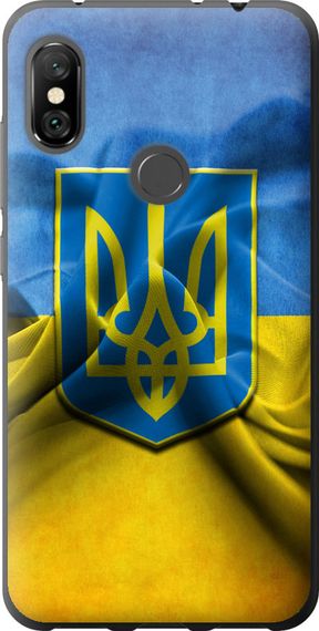 Чехол на Xiaomi Redmi Note 6 Pro Флаг и герб Украины 1 "375u-1551-17620"