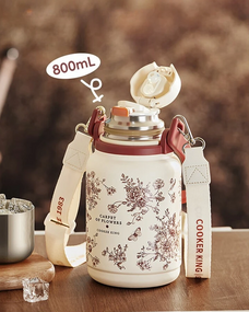 Термопляшка COOKER KING 800 мл – вакуумна пляшка-термос для кави, чаю та подорожей (нержавіюча сталь 316/304)