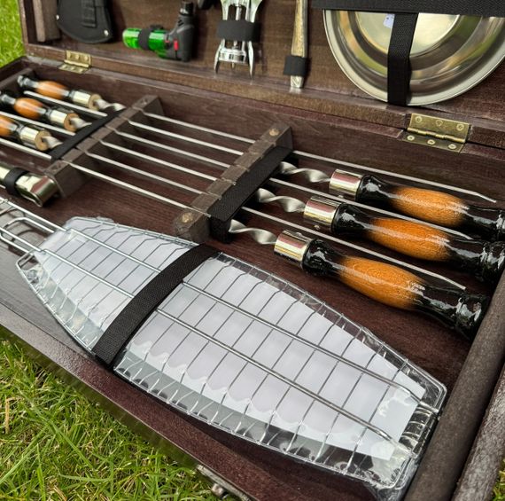 Подарочный набор для пикника GRILL MASTER ручной работы (шампура и аксессуары). | Зображення 5