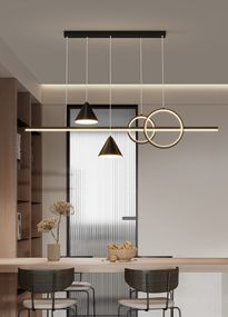 Люстра світлодіодна підвісна LED світильник для квартири на стелю лед 27599 Чорний 30-160х15х100 см.