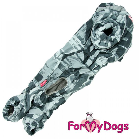 Зимний комбинезон для собак For My Dogs "Разводы" породы Таксы и Вельш Корги, серый | Зображення 1