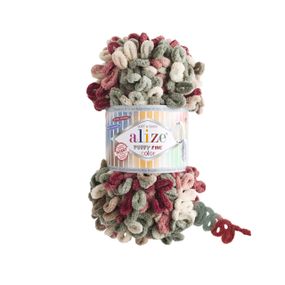 Пряжа Alize Puffy FINE Color 6039 фантазійна нитка плюшева