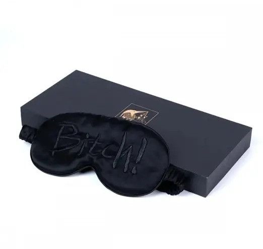 Маска на очі з написом Bitch! від UPKO, шовкова, Black