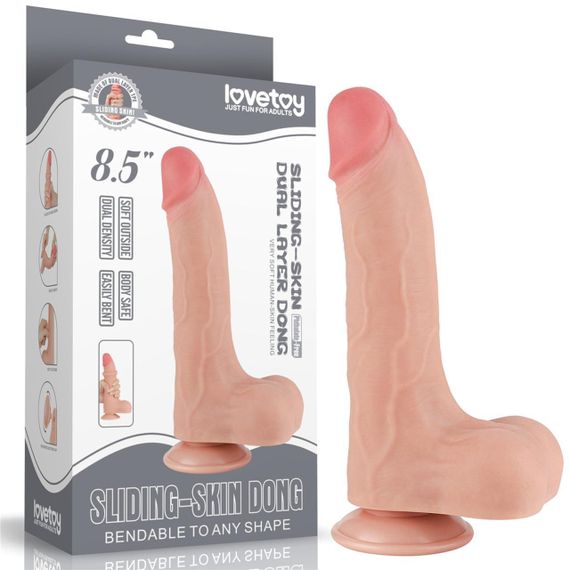 Фалоімітатор 8'5 Sliding Skin Dual Layer Dong Flesh Sex Aura