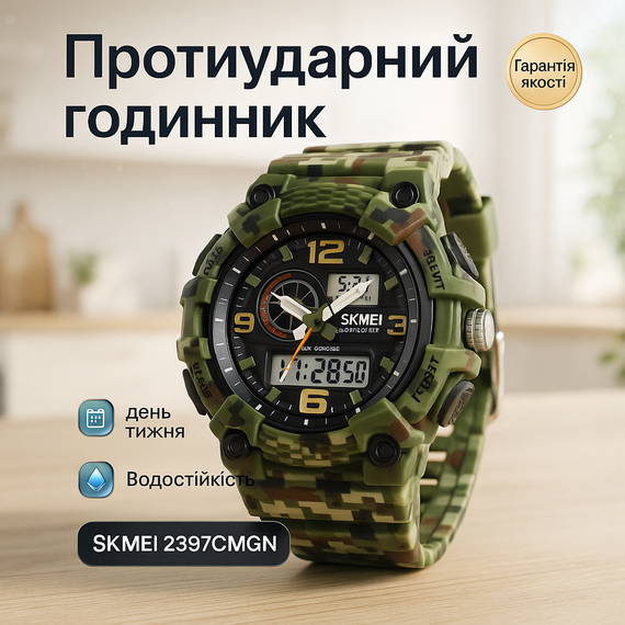 Электронные спортивные часы SKMEI 2397CMGN, Военные часы с батарейкой Военные для военнослужащих NE-26