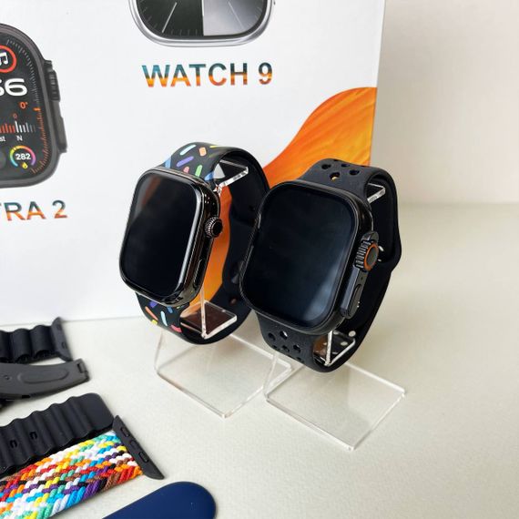 Комплект i60 - Watch Ultra 2 / Smart Watch 9 / Air Pro 2 / 7 ремінців / 2 захисних чохла (Чорний) | Зображення 9