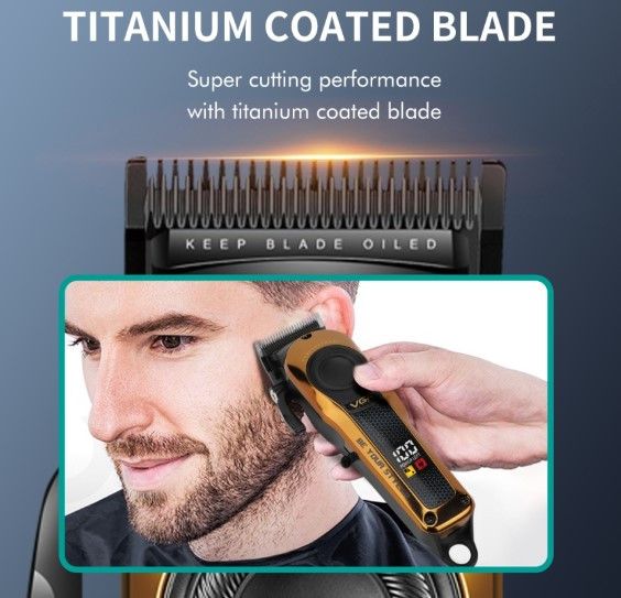 Машинка для стрижки VGR V-170 Professional Hair Clipper 6 насадок 1.5-13 мм LED-дисплей аккумуляторная 5 Вт Золотистая | Зображення 3