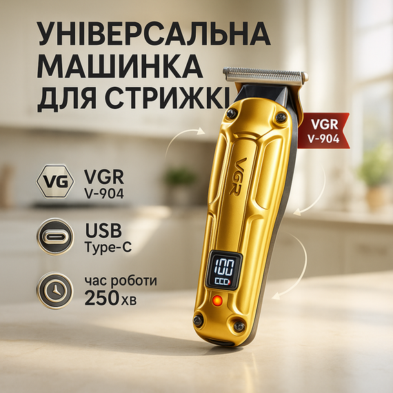 Машинка для стрижки с дополнительными насадками VGR V-904, Беспроводной триммер для стрижки волос LO-47