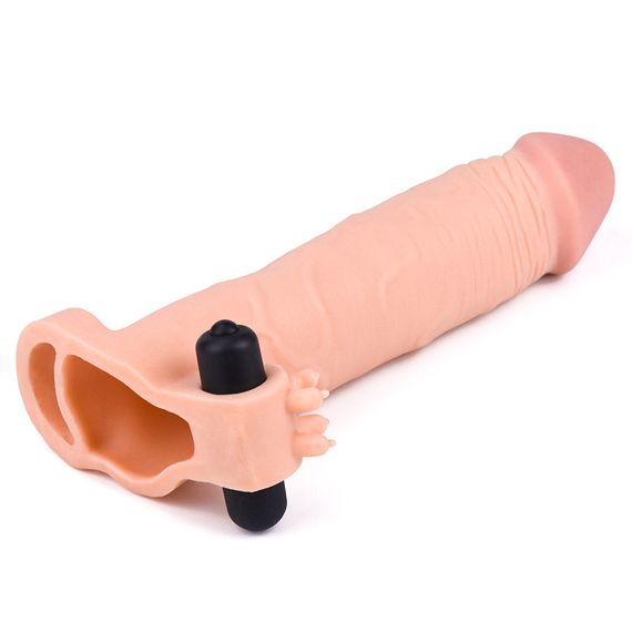 Насадка на член - Pleasure X-Tender Vibrating Penis Sleeve Add 3" Flesh Sex Aura | Зображення 1