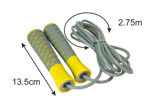 Скакалка PowerPlay 4206 Jump Rope PRO+ Сіро-жовта (2,75m.) | Зображення 3