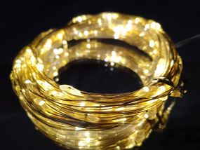 Гирлянда на батарейках (3шт АА) "светодиодные капли" 10м, 100LED, теплый белый цвет