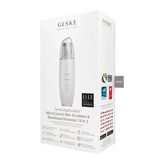 Микротоковый скраббер для кожи и устранение черных точек GESKE MicroCurrent Skin Scrubber&Blackhead Remover 9в1 magenta, Белый | Зображення 7