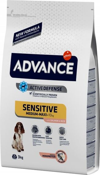 Корм Advance Dog Medium/Maxi Sensitive Lamb & Rice сухий для дорослих собак з ягням і рисом 3 кг