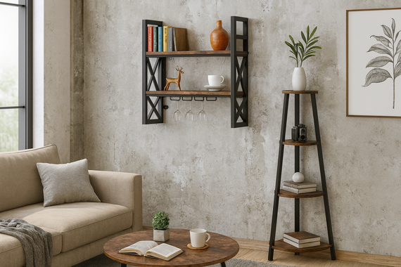 Этажерка Costway Leo угловая в стиле Loft | Зображення 7