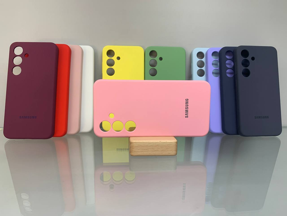 Samsung Galaxy S24 Протиударний чохол з логотипом софт тач рожевий