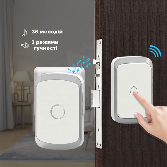 Дверний дзвінок бездротовий Digital Lion WDB-01, до 300 метрів, білий (7391) | Зображення 2