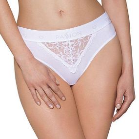 Трусики з широкою гумкою і мереживом Passion PS001 PANTIES S, white sexstyle
