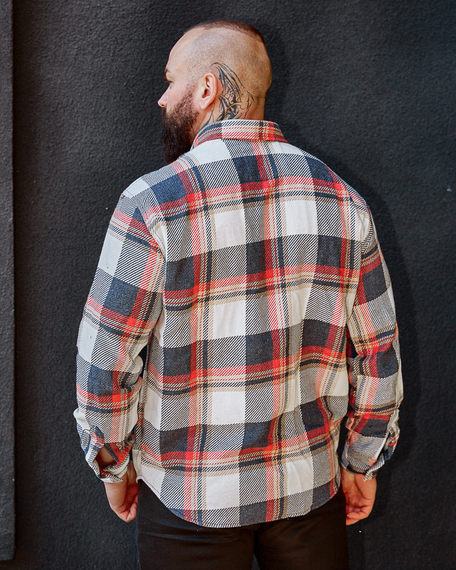 Теплая рубашка Рио бело-темносиний S XL | Зображення 2