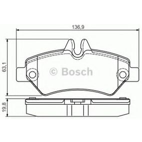 Тормозные колодки Bosch дисковые задние MB/VW Sprinter/Crafter ''R '' 06>> PR2 0986495100