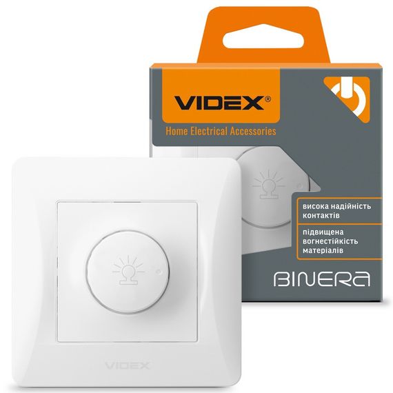 Димер 600 Вт с повышенной огнеупорностью VIDEX BINERA VF-BNDM600-W белый | Зображення 1