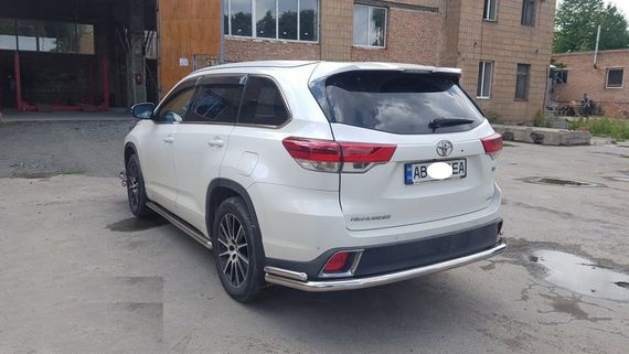 Задняя защита AK005-2 (2 шт, нерж) для Toyota Highlander 2014-2019 гг | Зображення 4