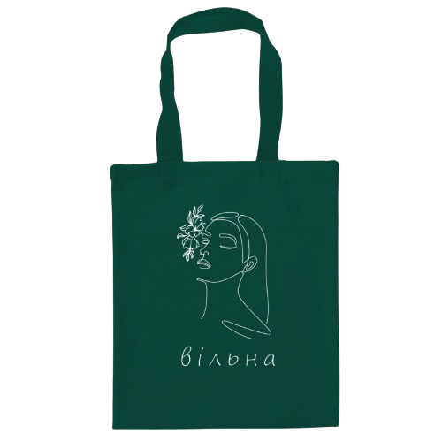 4238 Сумка-шопер Вільна  35*40см зелений габардин  (10шт/уп)