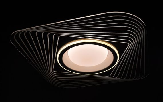 Люстра світлодіодна підвісна LED світильник для квартири на стелю лед з пультом 25985 Чорний 7х49х49 см. | Зображення 3