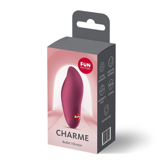 Віброкуля Fun Factory Charme Wine Red, 12 режимів, перезаряджувана | Зображення 6