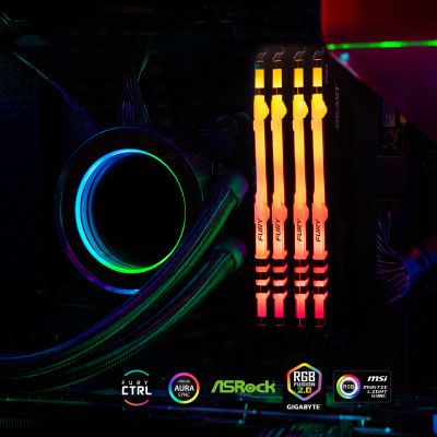 Модуль памяти для компьютера DDR4 8GB 3600 MHz Fury Beast RGB Kingston Fury (ex.HyperX) (KF436C17BBA/8) | Зображення 1