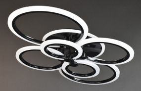 Люстра світлодіодна стельова LED світильник для квартири на стелю лед з пультом 27763 Чорний 11х57х77 см.