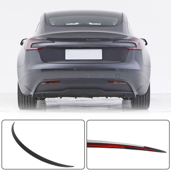 Спойлер Сухой Карбон V2 (2023-2025) для Tesla Model 3 2017- гг | Зображення 1