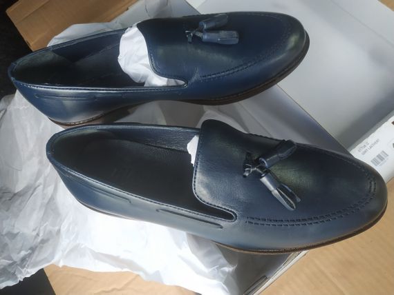 Турецкие лоферы синего цвета 42 размер | Зображення 4