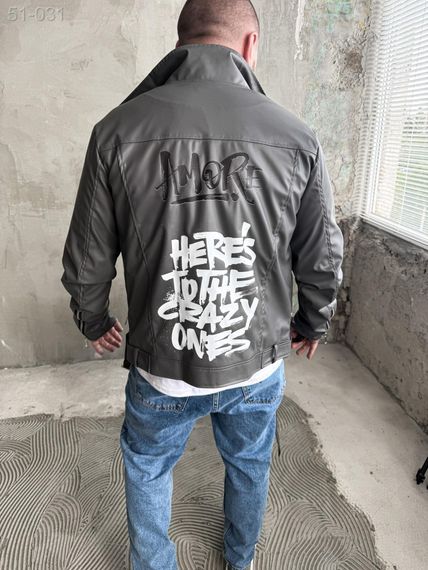 Шкіряна куртка (косуха) - темно-фіолетовий колір - 51-031