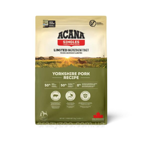 Сухий корм для собак для всіх порід Acana Yorkshire Pork гіпоалергенний з йоркширською свининою 2 кг a57220