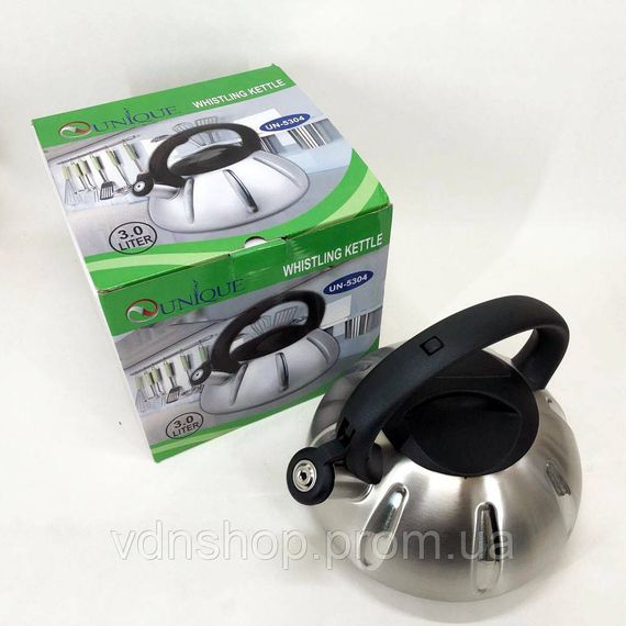 Чайник газовий 3 літри Unique UN-5304 3 л, Якісний чайник для газової плити Якісний металевий AG-85 | Зображення 7