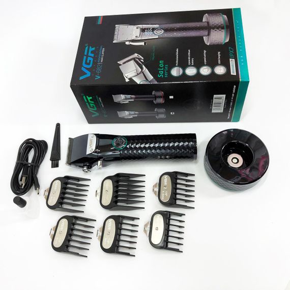 Професійна бездротова машинка для стрижки VGR V-682 тример для волосся, бороди та вусів на підставці | Зображення 7