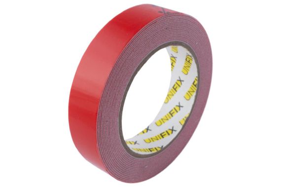 Лента клейкая двухсторонняя на вспененной основе 25мм*5м белая UNIFIX | Зображення 3