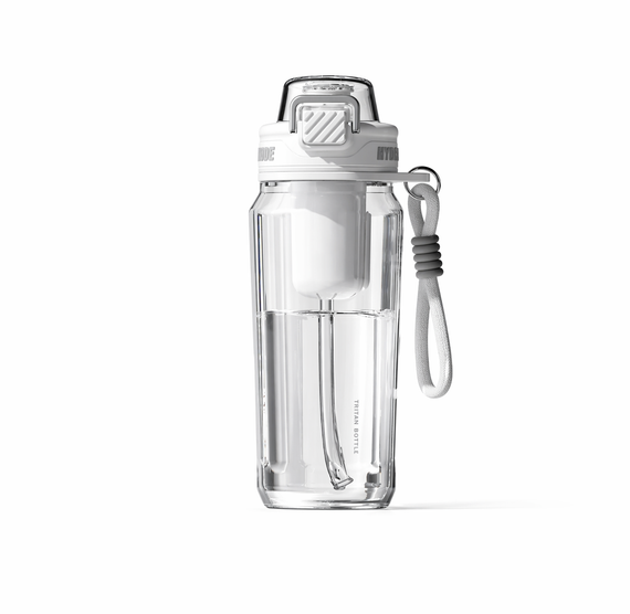 Пляшка для води 1500 мл (1.5 л) — Біла, з Трітану (BPA-free) із ситечком для активного відпочинку | Зображення 1