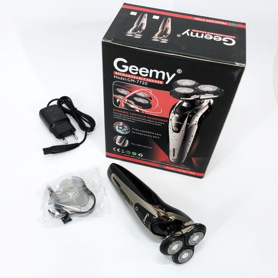 Електробритва Gemei GM-7720 - професійна, бездротова, потужна чоловіча бритва з головками, що плавають | Зображення 6