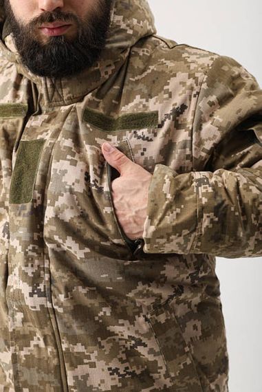 Бушлат зимовий Ріп-Стоп, підкладка: фліс, наповнювач: синтепон Піксель ММ14 | Зображення 2