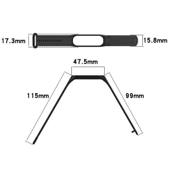 Силиконовый ремешок для Xiaomi Mi Band 7/6/5/4/3 Черный / Black | Зображення 2