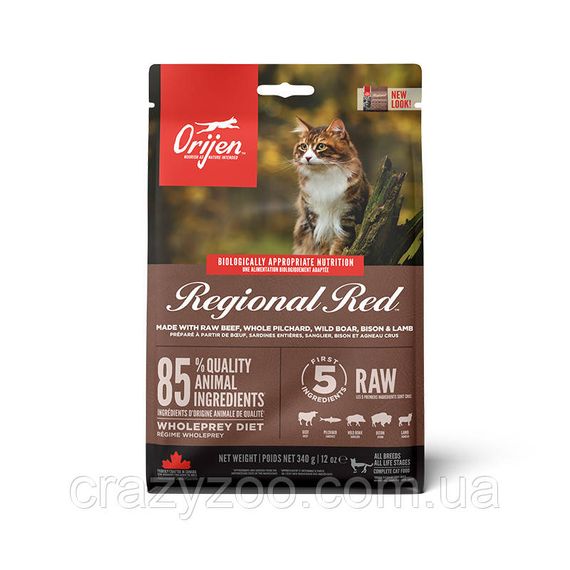 Сухий корм для кошенят та котів Orijen Regional Red Cat з м'ясом та рибою 340 г o28234