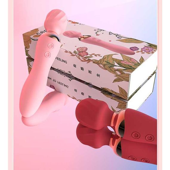 Двусторонний вибратор Night stories USB - Красный – Вибраторы | Зображення 1