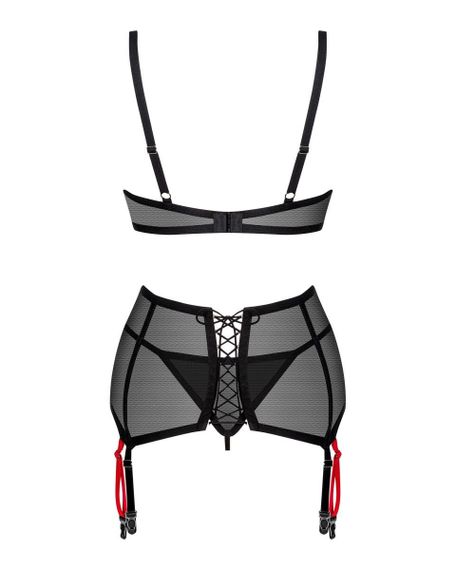 Комплект напівпрозорий XS/S Glandez Obsessive, 3 предмети, чорний sexstyle | Зображення 3